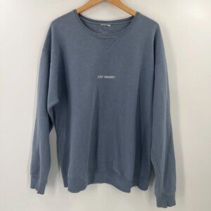 Conan Gray Size Large Blue Embroidered Your Sweater Crewneck Sweatshirt